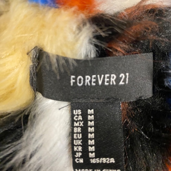 Forever 21 Denim jacket with colorful removable fur lining Medium - Picture 10 of 15